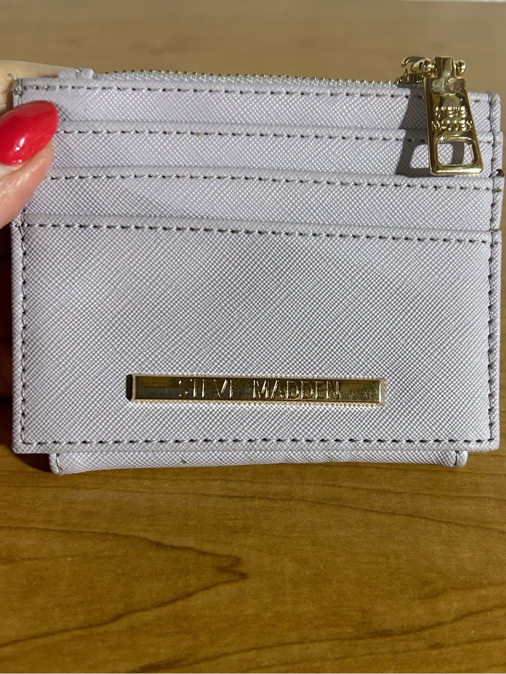 Steve Madden Lavender Card Holder with Gold Hardware